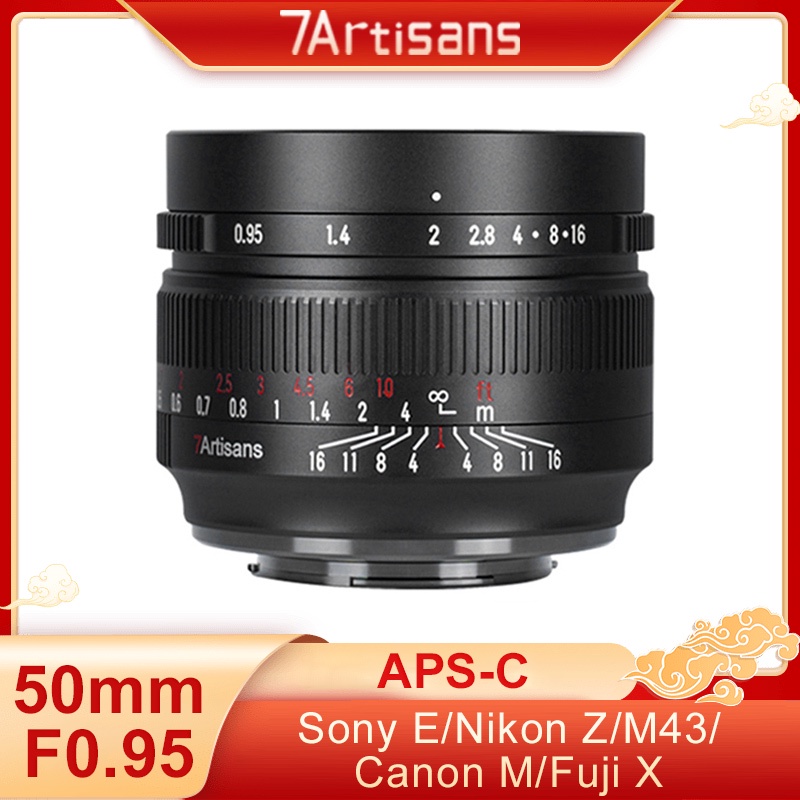 7artisans 50mm F0.95 APS-C เลนส์กล้อง โฟกัสแมนนวล รูรับแสงขนาดใหญ่ สําหรับ Nikon Z M4/3 Fuji XF Canon EOS M R RF Sony E