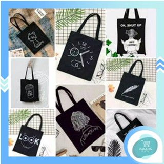 [Local] Zalada-totebag กระเป๋าโท้ท มีซิป เลือกลายได้ ราคาถูก สําหรับผู้หญิง XIF4