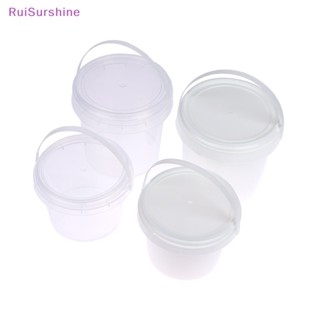 Ruisurshine ใหม่ ถังพลาสติกใส พร้อมฝาปิด และที่จับ สําหรับใส่อาหาร 500 1000 มล.