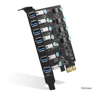 Iwo อะแดปเตอร์ขยาย USB3 0 PCI-E PCI-Express 7 พอร์ต USB3 0 PCIE 7 อุปกรณ์