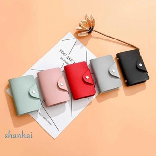SHANHAI กระเป๋าใส่นามบัตร บัตรประชาชน หนังสือเดินทาง บัตรประชาชน หลายช่อง ขนาดเล็ก แบบพกพา ของขวัญ สําหรับผู้หญิง
