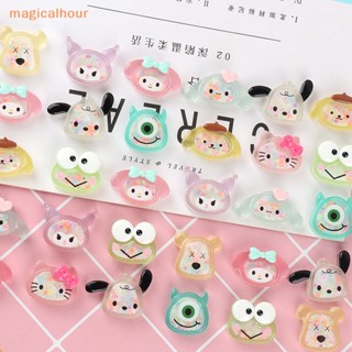 Magicalhour^^ 5 ชิ้น / เซต คิตตี้ มายเมโลดี้ ซินนาม่อนโรล เรืองแสง ครีม กาว Diy เคสโทรศัพท์ อุปกรณ์เรซิน วัสดุเครื่องประดับ ของเล่นแพคเกจ * ใหม่