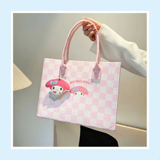 Cartoon felt bag plaid handbag large-capacity handbag carry out