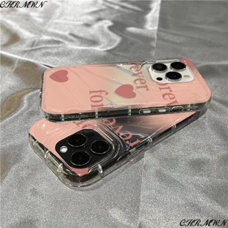 เคสโทรศัพท์มือถือนิ่ม แบบใส ลายหัวใจภาษาอังกฤษน่ารัก สําหรับ Apple iPhone14promax 1312 11 7 8plus xr sins MNR0