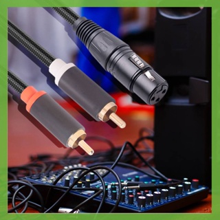 Xlr Female To Dual RCA Male อะแดปเตอร์สายเคเบิ้ลเสียงสเตอริโอ ป้องกันการกระแทก