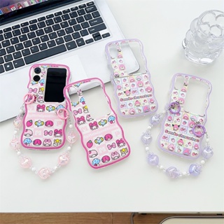 เคสโทรศัพท์มือถือแบบนิ่ม TPU ลายการ์ตูนเมโลดี้น่ารัก พร้อมสายโซ่คล้อง สําหรับ OPPO Find N2 Find N2