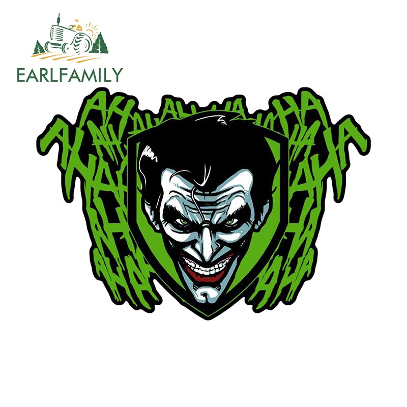 EARLFAMILY 13 ซม.x 4.4 ซม.Joker Devil สติกเกอร์รถ Occlusion Scratch น่ารักสกู๊ตเตอร์แล็ปท็อป Cooler 