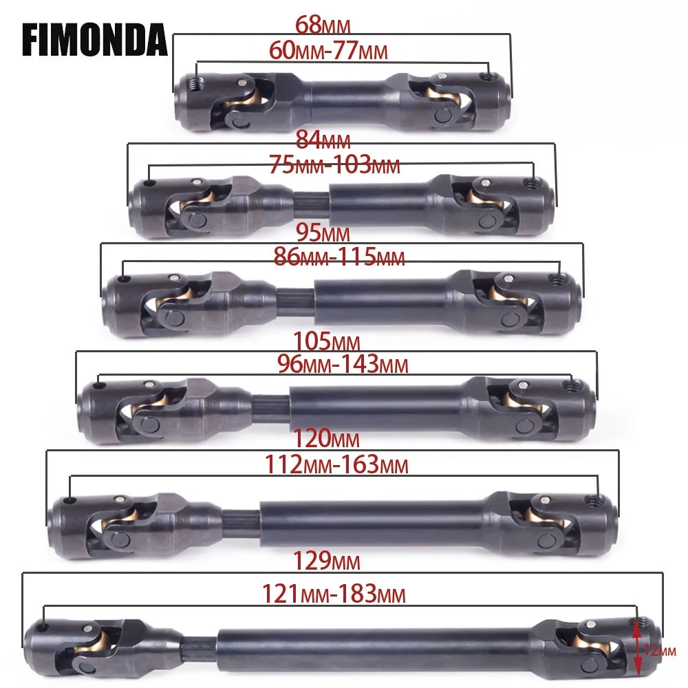 เพลาขับ เหล็กแข็ง ภายใน 62 มม.-136 มม. สําหรับรถไต่หินบังคับ 1/10 AXAIL SCX10 TRX4 RGT86100