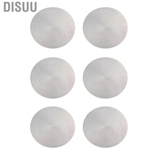 Disuu Table Placemat  Heat Insulation 38cm Round Mats Silver Elegant for Home