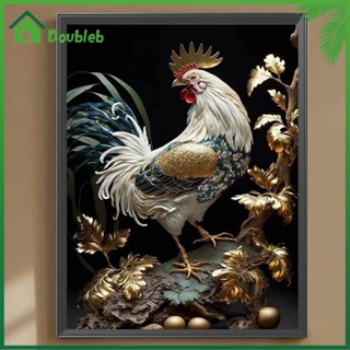 【Doub X ✮】ภาพวาดปักเพชร ทรงกลม ลายไก่ 5D DIY สําหรับตกแต่งบ้าน ✮