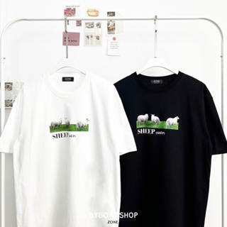  เสื้อยืด เสื้อยืด Oversize ลาย SHEEP 🐑 (ผ้าคอตตอนหนา สกรีนแบบ DFT)size: S-5XL