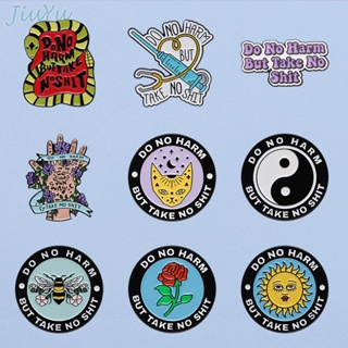 เข็มกลัด รูปตัวอักษร DO NO HARM BUT TAKE NO SHIT Yin Yang Bipolar Bee Rose เครื่องประดับ ของขวัญให้เพื่อน