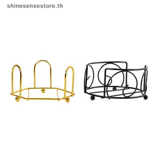 Shine แผ่นรองแก้วกาแฟ ชา กาแฟ แบบเหล็ก ทนทาน สีดํา Diy สําหรับตกแต่งบ้าน