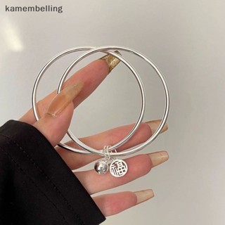 Kamembelling สร้อยข้อมือ กําไลข้อมือ จี้ระฆังสองชั้น สีเงิน ปรับขนาดได้ เครื่องประดับแฟชั่น สําหรับผู้หญิง