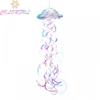 【COLORFUL】Spiral Ornaments Jellyfish Hanging Rainbow-like Colors Weddings Baby Showers