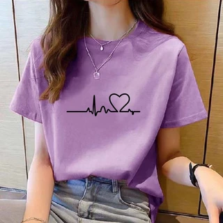 เสื้อยืดแขนสั้น คอกลม ทรงหลวม สีขาว แฟชั่นฤดูร้อน สไตล์เกาหลี สําหรับผู้หญิง