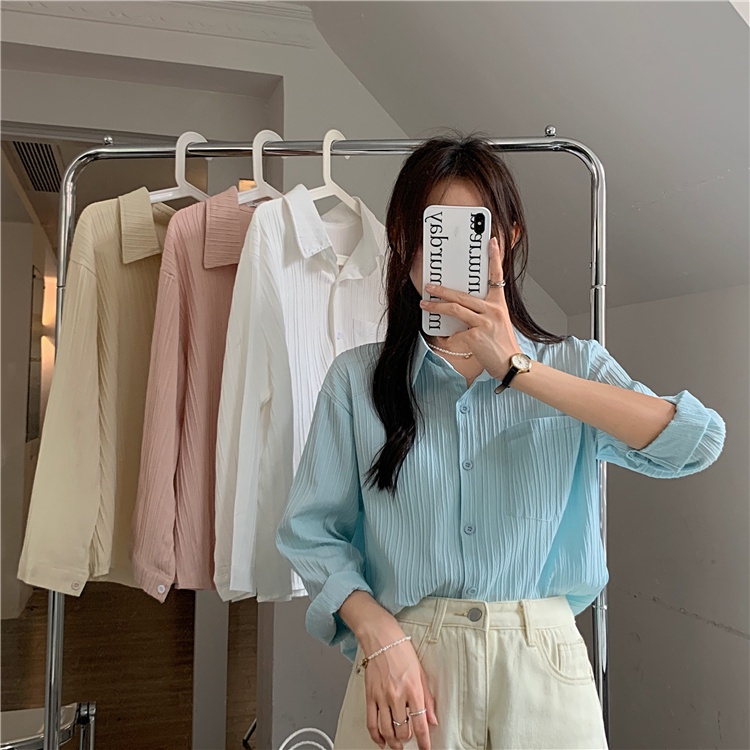 Grace_chili#W227#เสื้อคาร์ดิแกนแขนยาว ความยาวปานกลาง แบบบาง ป้องกันแดด แฟชั่นฤดูร้อน สไตล์เกาหลี สําหรับผู้หญิง
