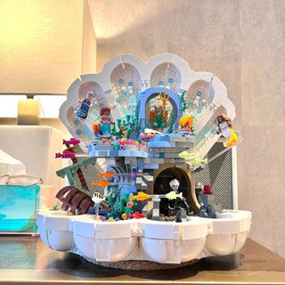 Disney บล็อกตัวต่อ รูปปราสาทดิสนีย์ ปราสาท The Little Mermaids Shell Wonderland 43225 ของขวัญ สําหรับเด็กผู้หญิง 9ST9