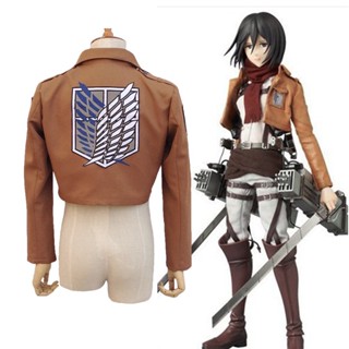 เสื้อแจ็กเก็ตคอสเพลย์อนิเมะ Attack On Titan Shingeki No Kyojin สีน้ําตาล สไตล์ญี่ปุ่น สําหรับผู้ใหญ่ เหมาะกับวันฮาโลวีน