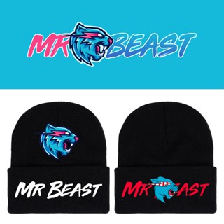 หมวกบีนนี่ลําลอง ผ้าถัก ปักลาย Mr Beast ให้ความอบอุ่น แฟชั่นฤดูหนาว สําหรับทุกเพศ