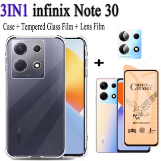 3in1 ฟิล์มเซรามิค TPU นิ่ม กันรอยกล้อง และฟิล์มกันรอยกล้อง สําหรับ Infinix Note 30 4G 5G Note30 Not 30 Pro