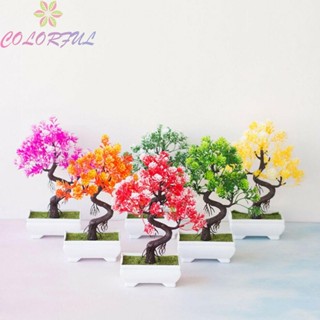 【COLORFUL】1x Artificial Plants Bonsai Fake Flower Tree Pots Plants Home Hotel Garden Decor