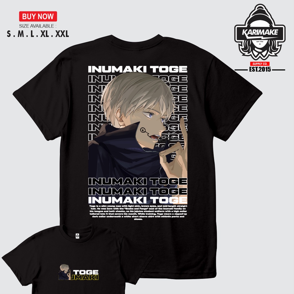 ความร้อน Karimake T-Shirt Anime TOGE INUMAKI JUJUTSU KAISEN Japanese Anime T-Shirt | KARIMAKE Kaos B