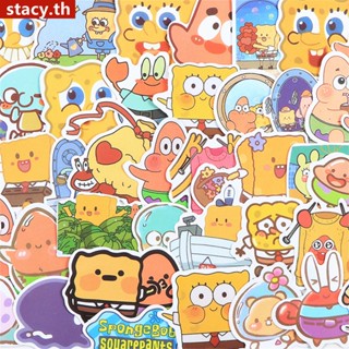 【ในการจัดส่ง】 50/60 ชิ้น Spongebob Squarepants สติกเกอร์กันน้ำสำหรับสเก็ตบอร์ดโทรศัพท์กีตาร์รูปลอก