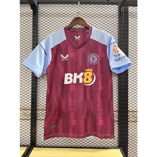 เสื้อกีฬาแขนสั้น ลายทีมชาติฟุตบอล Aston Villa 23-24 ไซซ์ S-XXL ชุดเหย้า สําหรับผู้ชาย