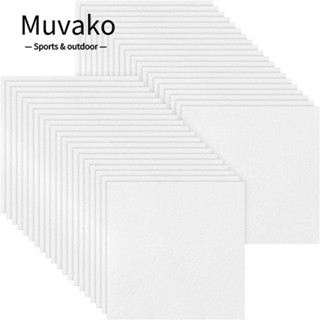 Muvako กระดาษเตาเผาไมโครเวฟ กระดาษเซรามิค ไฟเบอร์ 3x3 นิ้ว สีขาว 100 แผ่น