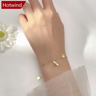 Hotwind สร้อยข้อมือ จี้รูปผึ้งน้อยน่ารัก ประดับเพชร หลากสี เครื่องประดับแฟชั่น สําหรับผู้หญิง H3P1