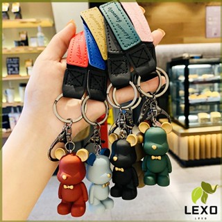 LEXO พวงกุญแจแฟชั่นยุโรปเหนือหมีผูกโบว์ พวงกุญแจหมี จี้ห้อยกระเป๋า  keychain