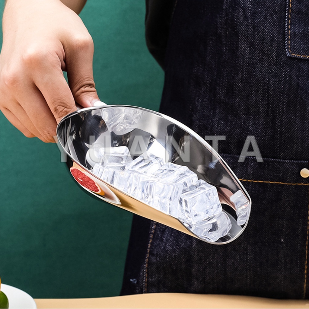 Yuanta ที่ตักน้ำแข็งสแตนเลส ที่ตักข้าวสาร  ที่ตักอเนคประสงค์ มีให้เลือก 3 ขนาด Ice scoop - รูปที่ 4