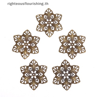 Righteousflourishs.th ใหม่ ตัวเชื่อมต่อโลหะ รูปดอกไม้ สําหรับทําเครื่องประดับ DIY 10 ชิ้น