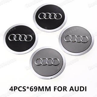 ฝาครอบดุมล้อรถยนต์ 69 มม. สําหรับ Audi A4 A4L A6 A6L A5 Q5 C5 C6 Q7 A3 A8 B6 B7 B8 C5 C6 4 ชิ้น