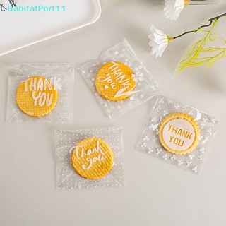 Habitatport ถุงพลาสติกใส มีกาวในตัว ลาย Thank You สําหรับใส่ขนม คุกกี้ DIY 100 ชิ้น