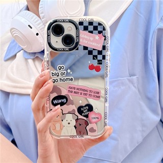 เคสโทรศัพท์มือถือ ซิลิโคน กันกระแทก ลายสุนัขน่ารัก พร้อมกระจก สําหรับ Iphone 12 11 13 14 PRO MAX 14 13ProMax 12 13pro 11 14pro