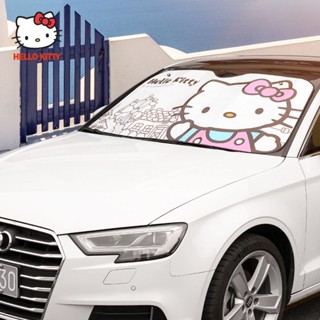 Hellokitty ม่านบังแดดรถยนต์ ฉนวนกันความร้อน ลายการ์ตูน สําหรับเด็ก