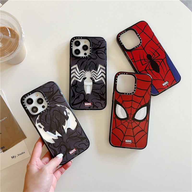 Casetify【หน้ากากเวนอม เสื้อผ้าต่อสู้】เคสแม่เหล็กอะคริลิค กันกระแทก ลาย Marvel's Spider-Man สําหรับ iPhone 11 12 13 14 Pro MAX 14 Plus