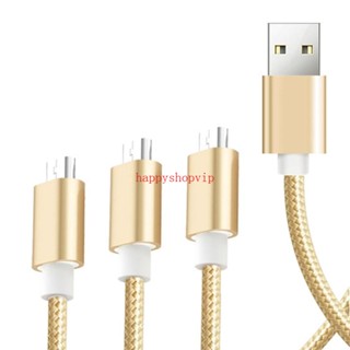 Hsv สายเคเบิลแยกชาร์จ USB 2 0 Type A ตัวผู้ เป็น 3 Micro USB ตัวผู้ 3 ตัวเชื่อมต่อชาร์จหลายแบบ