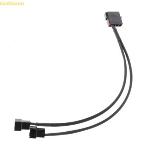 Godd อะแดปเตอร์เชื่อมต่อพัดลม 1 เป็น 2 ทาง Y-Splitter 4-Pin Molex Male เป็น 2x3-Pin 4-Pin PWM Male