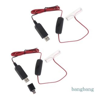 Bang อะไหล่แบตเตอรี่ Type C USB เป็น 1 5V LR6 AM3 AA 1 สําหรับของเล่น LED