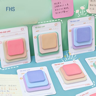 Fhs กระดาษโน้ตมีกาว สีนีออน ใช้ซ้ําได้ 3 ขนาด