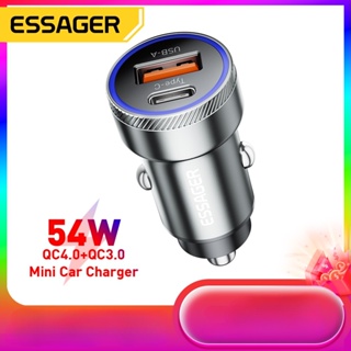 Essager ที่ชาร์จในรถยนต์ USB 54W 5A 3.0 QC PD 3.0 SCP AFC 30W USB Type C ชาร์จเร็ว สําหรับ iPhone Huawei Samsung Xiaomi