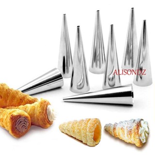 ALISONDZ Cannoli แม่พิมพ์สเตนเลสสตีล สําหรับทําขนมปัง วาฟเฟิล ครีม ฮอร์น