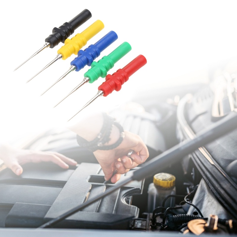 Amonoy 5pcs Test Back Probe Pin Non-Destructive Pin Test Probes Pin ฉนวนกันความร้อนเจาะเข็มมัลติมิเต