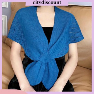 &lt;CT&gt; ผ้าคลุมไหล่ ผ้านิ่ม สั้น ป้องกันขุย ทรงหลวม เข้ากับทุกการแต่งกาย สีพื้น ผ้าถัก กันแดด เปิดตะเข็บ สําหรับผู้หญิง ใส่ในบ้าน