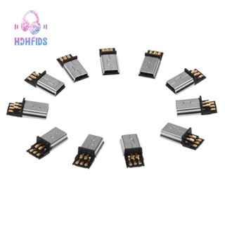 ปลั๊กเชื่อมต่อ Mini USB 5 Pin Male SMT สีเงิน สีเทาเข้ม DIY 10 ชิ้น