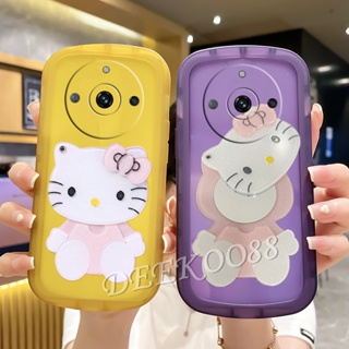 ใหม่ เคสโทรศัพท์มือถือนิ่ม กันตก ป้องกันกล้อง ลายแมว KT สีขาว สีชมพู สําหรับ Realme11Pro+ Realme 11 Pro Plus Pro+C53 NFC 4G 5G 2023