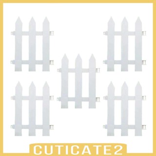 [Cuticate2] 5 Pieces Garden Picket Fence Garden Edging Border Decorative Detachable White Edging Landscape Border Fencing Border for Path Outdoor Garden